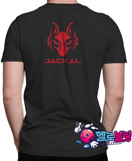 모티브 자칼 라운드 볼링 티셔츠 [블랙/레드] / 시원한 쿨론 소재! / 남여 공용