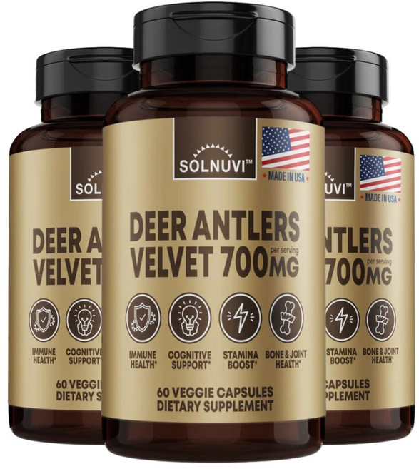 [정품 마이비타랩 4+1이벤트] 러시아 녹용 캡슐 상대 700mg 60정 프리미엄 솔누비 미국제조, 3개, 60회분