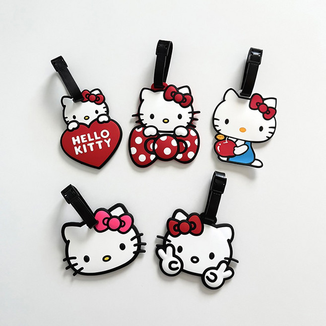 헬로 키티 태닝 여행 가방 이름표 러기지택 캐리어 네임택