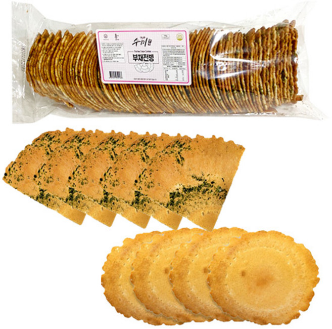 경주 수미 부채전병 700g+땅콩전병 700g / 추억의 옛날 부채 김 땅콩 전병 과자, 700g, 1세트