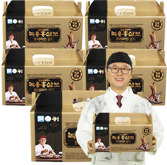 NANUM NEW 김오곤원장의 녹용홍삼보 프리미엄골드 홍삼 침향 동충하초 구찌뽕 프리미엄 골드 귀한원료, 5세트, 30회분