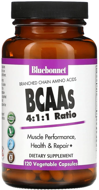 Bluebonnet Nutrition BCAA 4:1:1 비율 베지 캡슐 120정, BluebonnetNutritionBCAA411비율베지, 1개 - 쿠팡