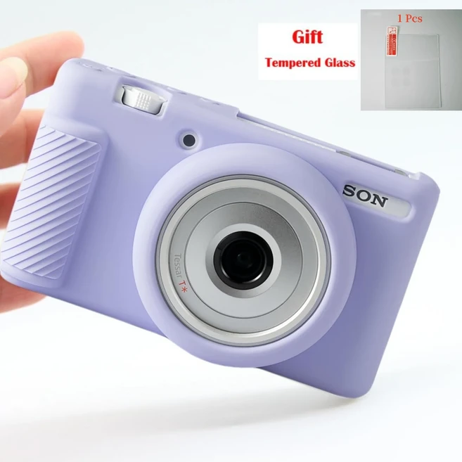 소니 ZV-1F/ 디지털 카메라용 케이스 소프트 실리콘 보호 가방 긁힘 방지 슬림핏 슬리브, 09 purple