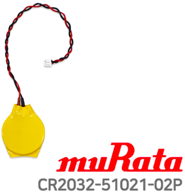 무라타 MURATA CR2032 51021-02커넥터 CMOS 건전지 노트북 메인보드 RTC 배터리, 2번 (흑색 오른쪽 RB), 1개, 1개입
