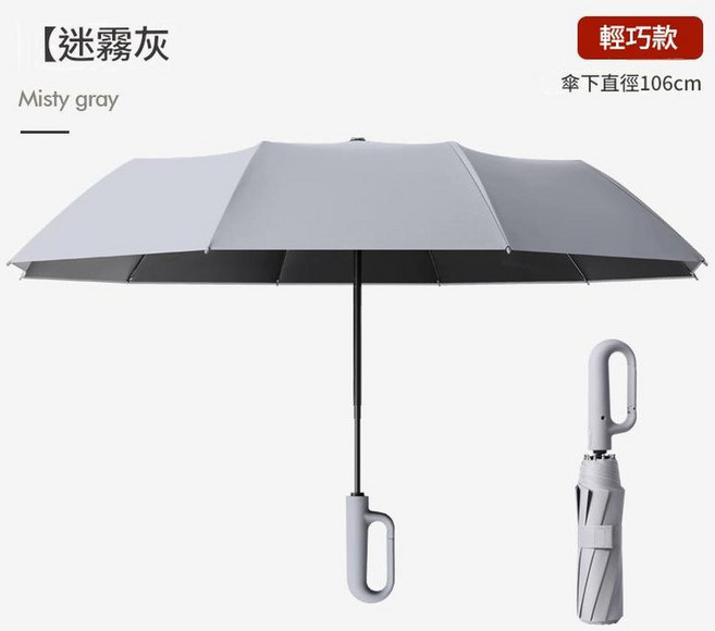 8骨全自動晴雨傘 防曬 黑膠