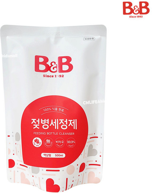 비앤비 젖병세정제 액상형 리필, 500ml, 2개