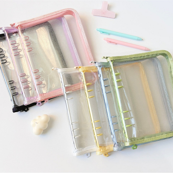 A5 6공 지퍼 포카바인더 + 양면속지 25매 지퍼바인더 지퍼형 다이어리 포토카드 바인더 콜렉트북 포토 앨범 포카북, 속지선택안함(바인더단품만), 1)화이트