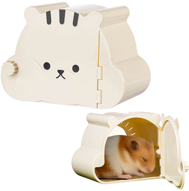 소동물 은신처 마그네틱 관찰 햄스터 하우스 리틀띵즈, 1개, 베이지