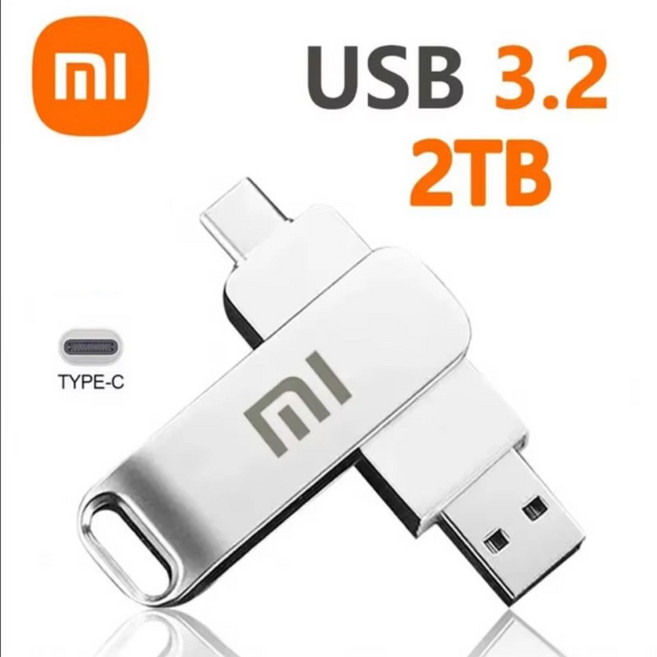 샤오미 호환 2TB TB USB 플래시 드라이브 3.2 C PENDRIVE 메모리 스틱 28GB 펜 OTG PC 전화 스토리지 U 디스크 용 5 2GB, silver 2tb