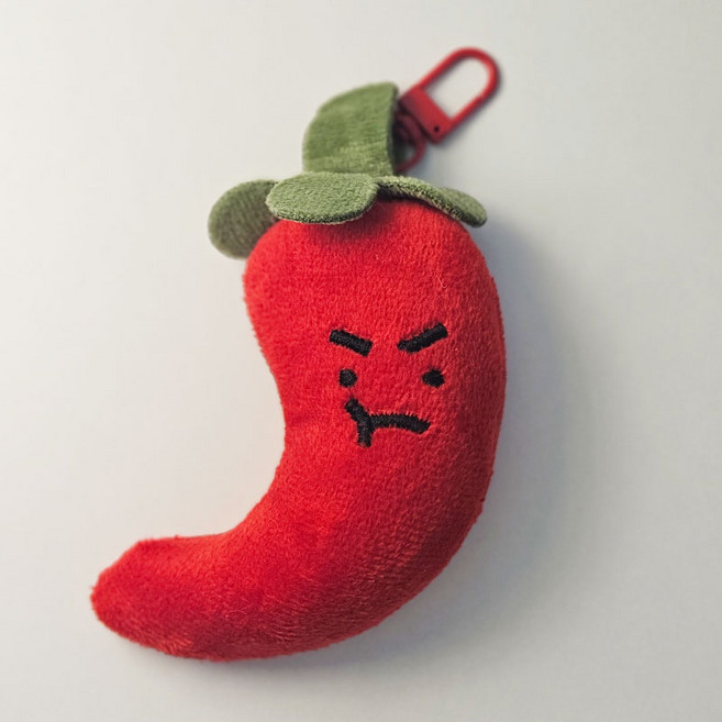리빙릿 야채 인형 키링 파인형 귀여운 가방 꾸미기 봉제 키홀더, 1개, 고추