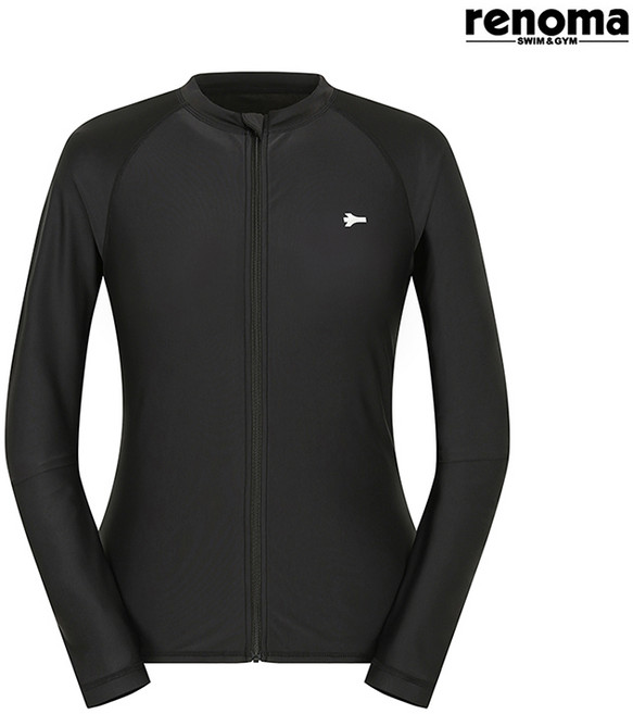 레노마수영복 여성 심플 집업래쉬가드 상의 블랙 (RN-CS2E701_BK)