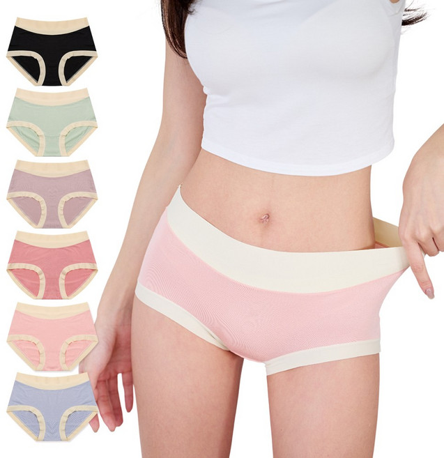 비비에스 고탄력 노라인 여성팬티 6종세트
