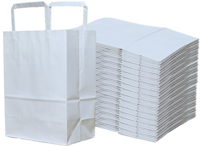 애브리플러스 크라프트 종이 쇼핑백 종이가방 100매, 화이트