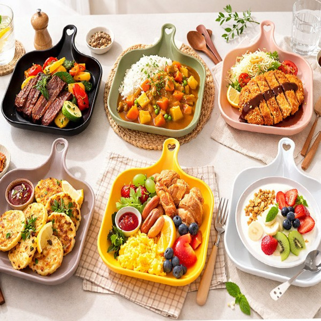 손잡이 앞접시 간식접시 (5P세트), 샌드베이지, 5개