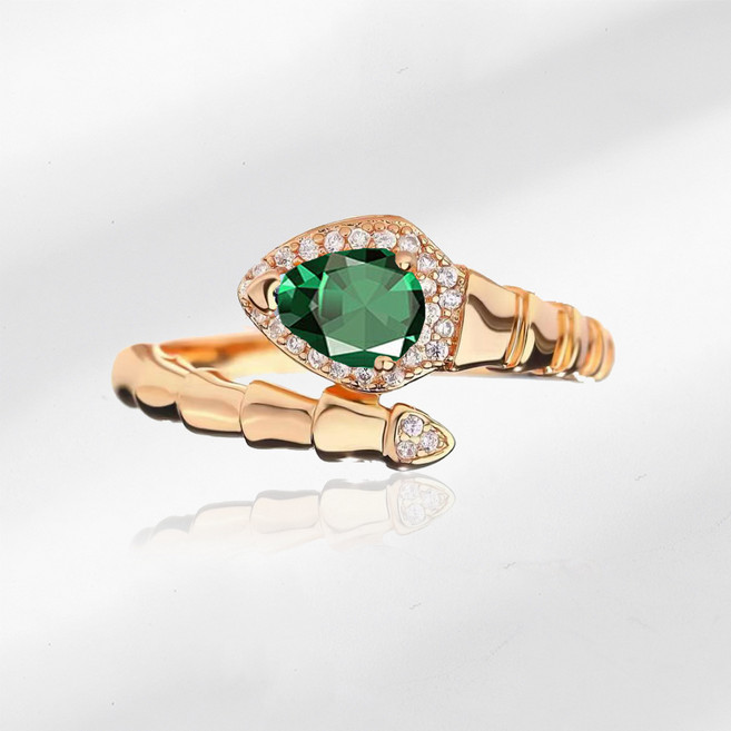 투니스 빈티지 뱀 큐빅 반지