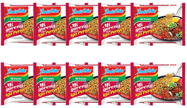 인도네시아 로컬 인도미 미고랭 볶음면 Indomie Mi Goreng Rasa Iga Penyet (스페셜 비프립 맛) 85g, 10개