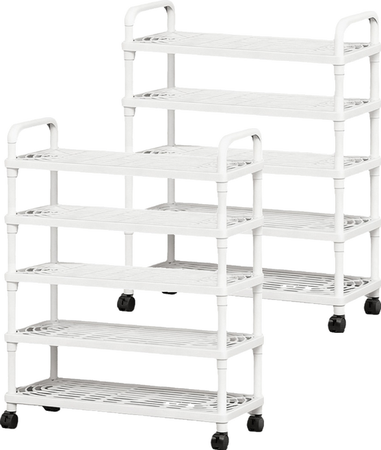 Tiger Pavilion 이동형 신발정리대 5단, 2개, 화이트