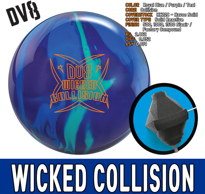 공인구 DV8 위크드 컬리젼 하이퍼포먼스 소프트볼 볼링공, 15, 1개