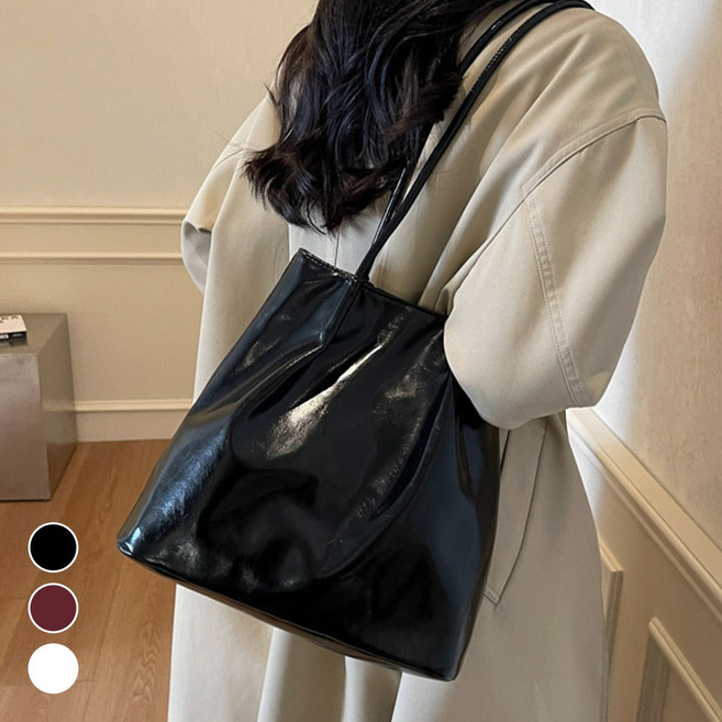 메이리앤 여성 숄더백 보부상가방 데일리 유광 버킷백