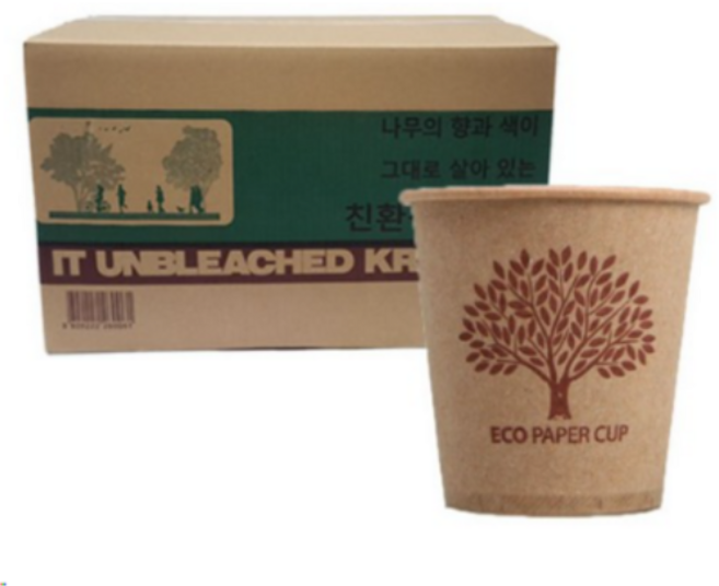 종이컵 에코디자인 종이컵 브라운, 1개입, 1000개