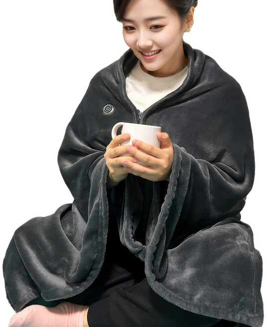 9구역 USB 전기무릎담요 무선 온열담요 3단조절 망토담요 워셔블 캠핑용 휴대용+사은품 1m연장선