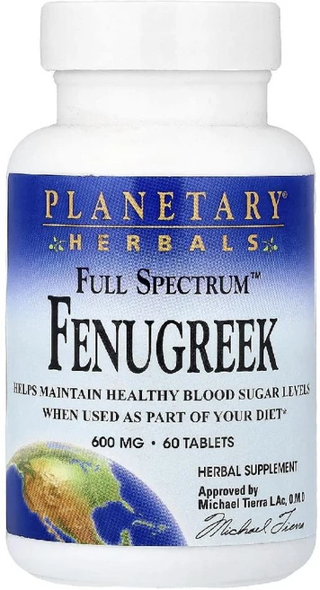 플래니터리허벌 호로파 페뉴그릭 600mg Full Spectrum Fenugreek 60정, 1개 - 쿠팡