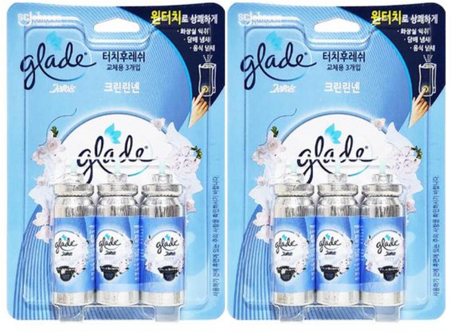 그레이드 터치후레쉬 실내용 방향탈취제 리필 3p, 39ml, 2개, 크린린넨