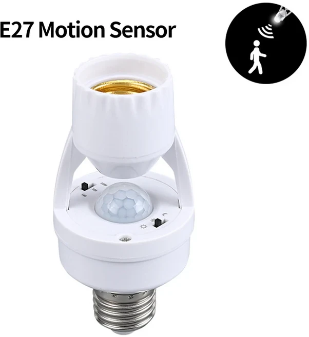 PIR 모션 센서가 있는 E27 전구 거치대 램프 베이스 소켓 컨버터 스마트 라이트 스위치 적외선 신체 인간 감지기 AC 00 240V, 01 1PCS