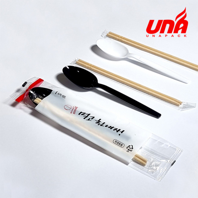블랙 일회용 수저세트, 1개, 500개