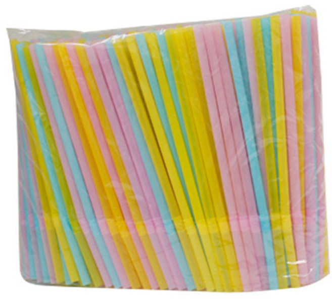 7mm 21cm 칼라 일자 스트로우 음료용 1봉 500개입, 1개