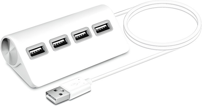 코시 뉴욕 4포트 USB허브 UH3085, 화이트, 1개