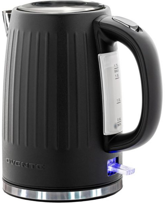 자동 차단 탈착식 베이스 및 물 표시기가 있는 SMEG 50의 레트로 스타일 전기 주전자 KLF03CRUS 크림, Matte Black, 1개입