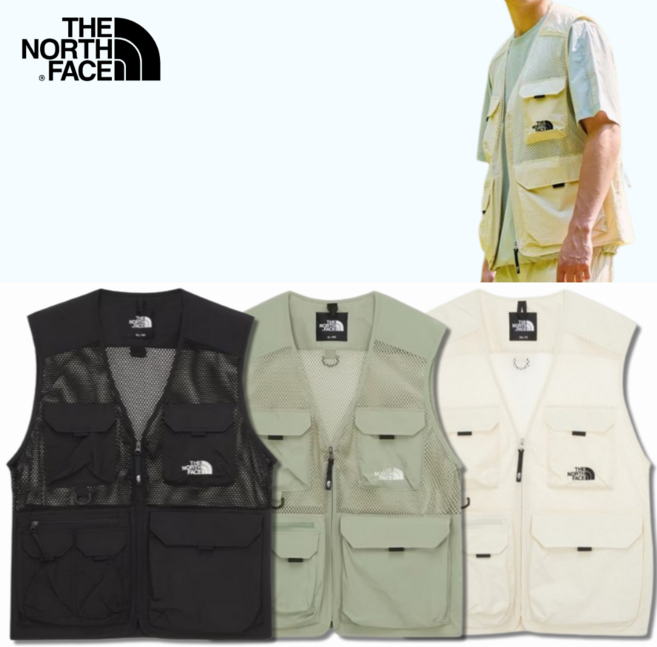 매장정품 노스페이스 조끼 남성 여름 통기성 메쉬 등산 낚시 작업 캠핑 아웃도어 포켓 베스트