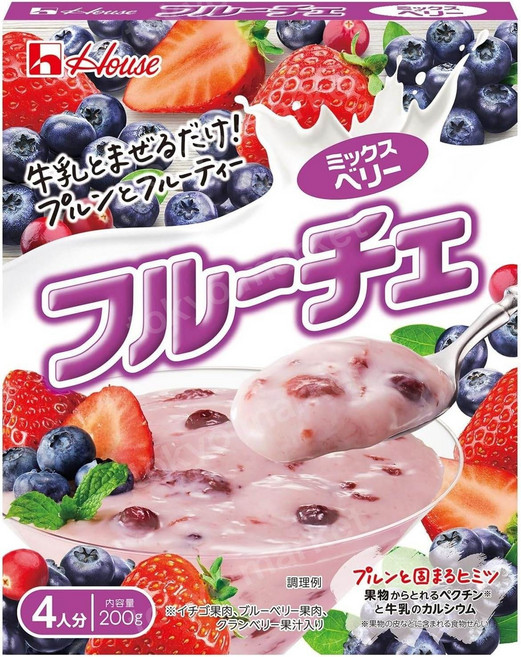 하우스식품 후루체 (믹스 베리 맛) 우유와 섞어 먹는 간편 디저트 200g, 1개