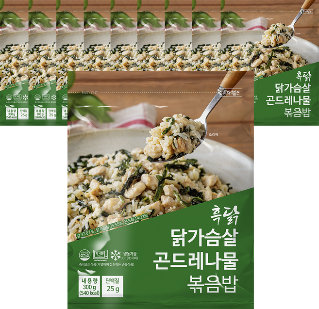 흑닭 닭가슴살 곤드레나물 볶음밥, 10개, 300g