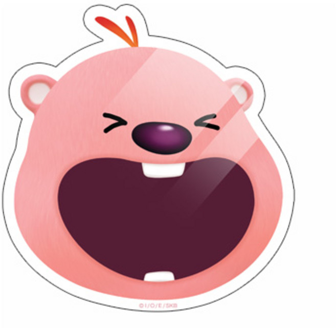 정품 잔망루피 빅페이스 에폭시 투명 스마트톡, 1개, 즐거운 잔망루피