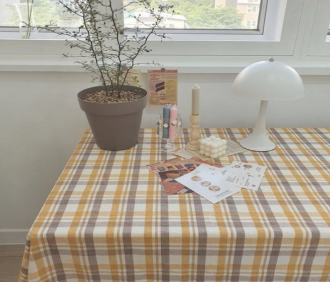 [비에스] 마티니체크 빈티지 식탁보 원단 배경천, 초코마티니 컷팅, 160*180, 1개