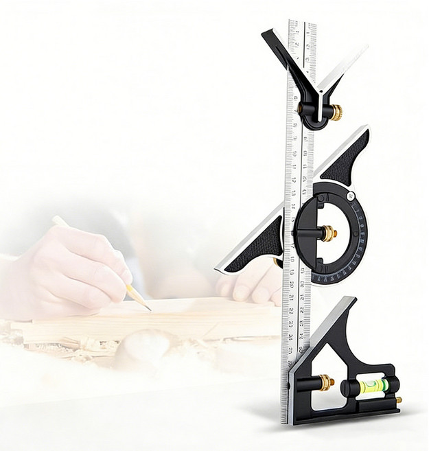 LXU 멀티 정밀눈금 측정 올스텐 조합각도기 직각자, 1개