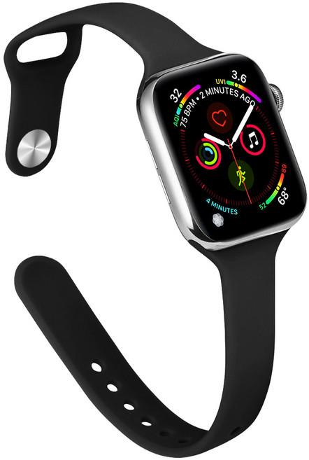 Fegwilde 애플워치 호환 슬림 실리콘 스포츠 스트랩 42/41/40/38/49/45/46/44mm 11 10 9 8 3 7 6 5 3 울트라1/2/3 SE1/2/3 밴드, 검은색