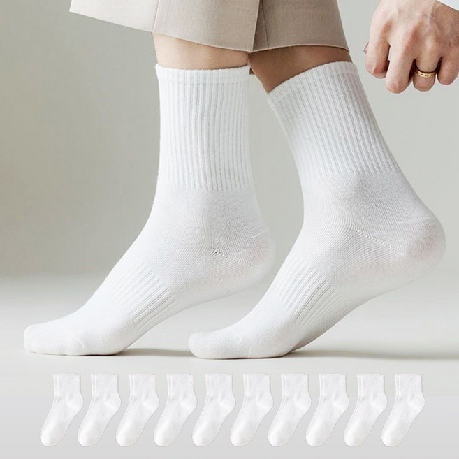 애플민트 남성 중목 양말 베이직 골지 밴딩