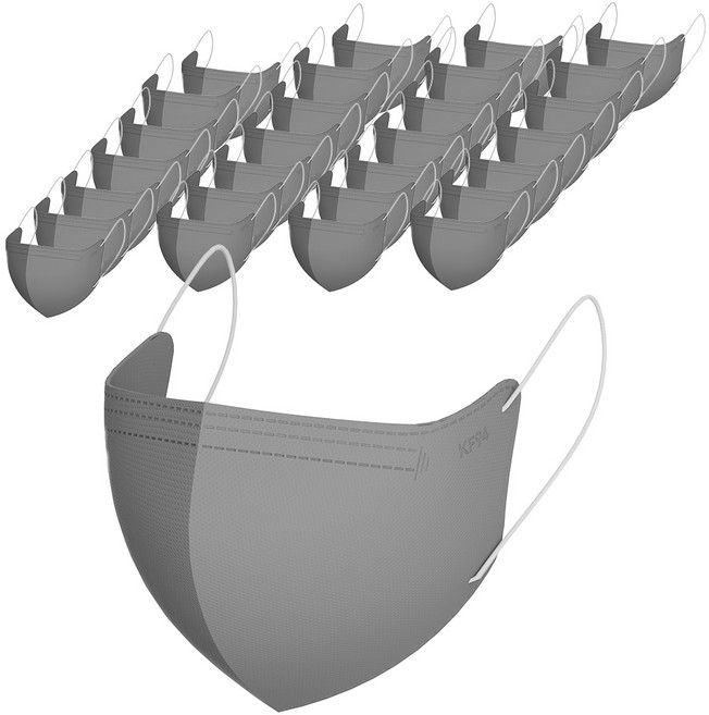 가드데이 KF94 새부리형 황사방역 컬러 마스크 대형, 연한회색, 1개, 100매입