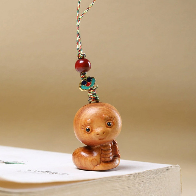 십이지신 띠 키링 귀여운 원목 12간지 띠별 열쇠고리, 1개, 원목 뱀띠