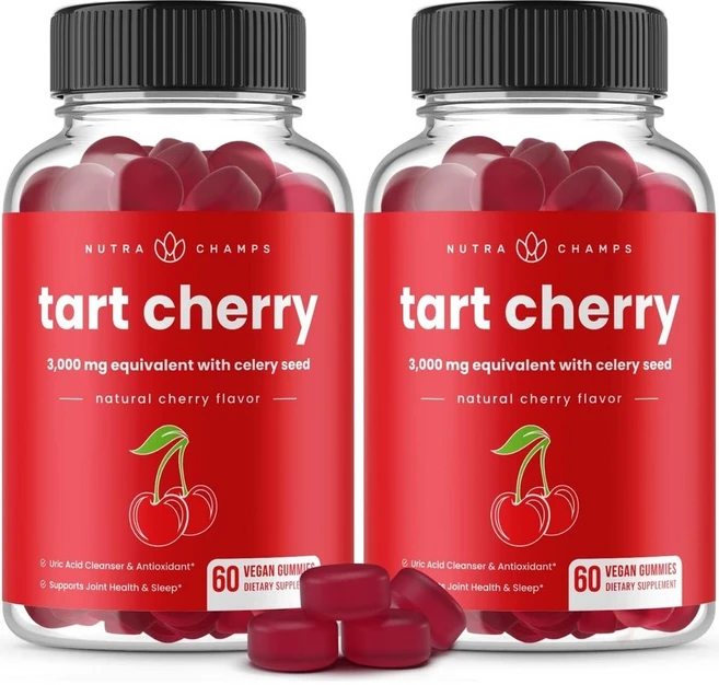 뉴트라챔프스 타트체리 구미 3000mg 체리 젤리 건강기능식품 60개 2병 세트 대용량 - 쿠팡