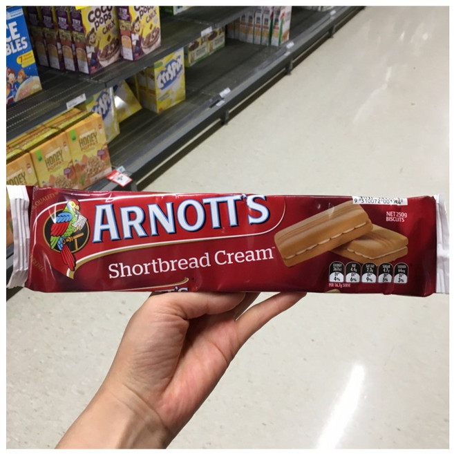 호주 아노츠 숏브레드 크림 비스켓 250gx2개 Arnott's Shortbread Cream, 2개, 250g