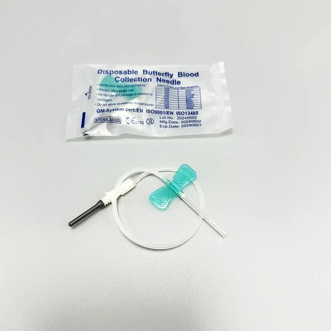 50개/묶음 혈액 채취 바늘 수의학용 나비형 날개형 애완동물 관리실 고양이, 01 빠른  Mainland, 04 50pcs-Green-21G