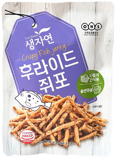 오희숙명인 전통부각 후라이드쥐포, 7개, 40g