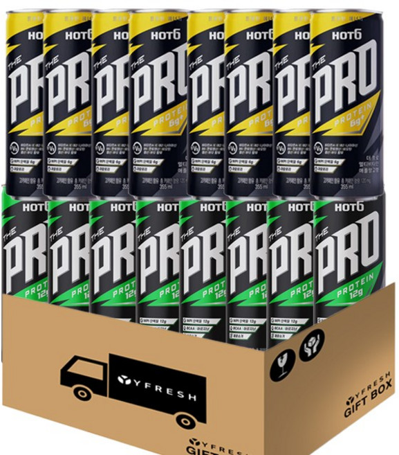 [YFRESH]핫식스 더프로세트355ML(애플망고8 파인애플8) + YFRESH박스, 355ml