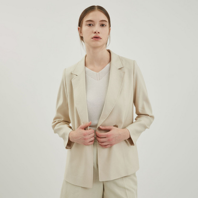 올리비아로렌 여성용 린넨 블렌드 더블 자켓 VOCFU4M3111