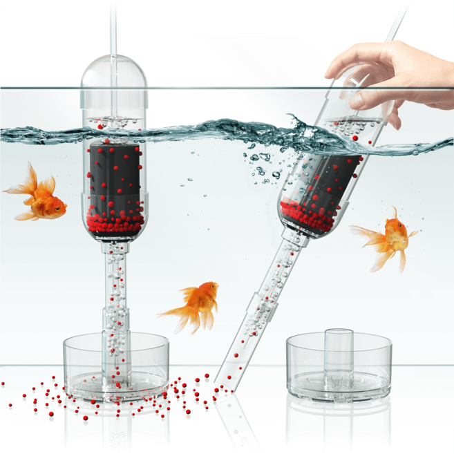 이루지오 어항 집똥기 똥집기 여과기 자동스포이드 2in1청소기, 1개, M사이즈 ( 물 깊이 24~45cm )