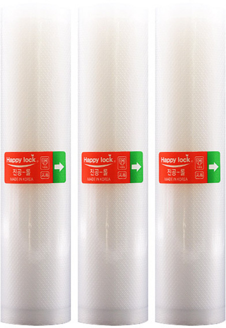 해피락 가정용 진공포장지 대형롤 28cm x 5m, 3개